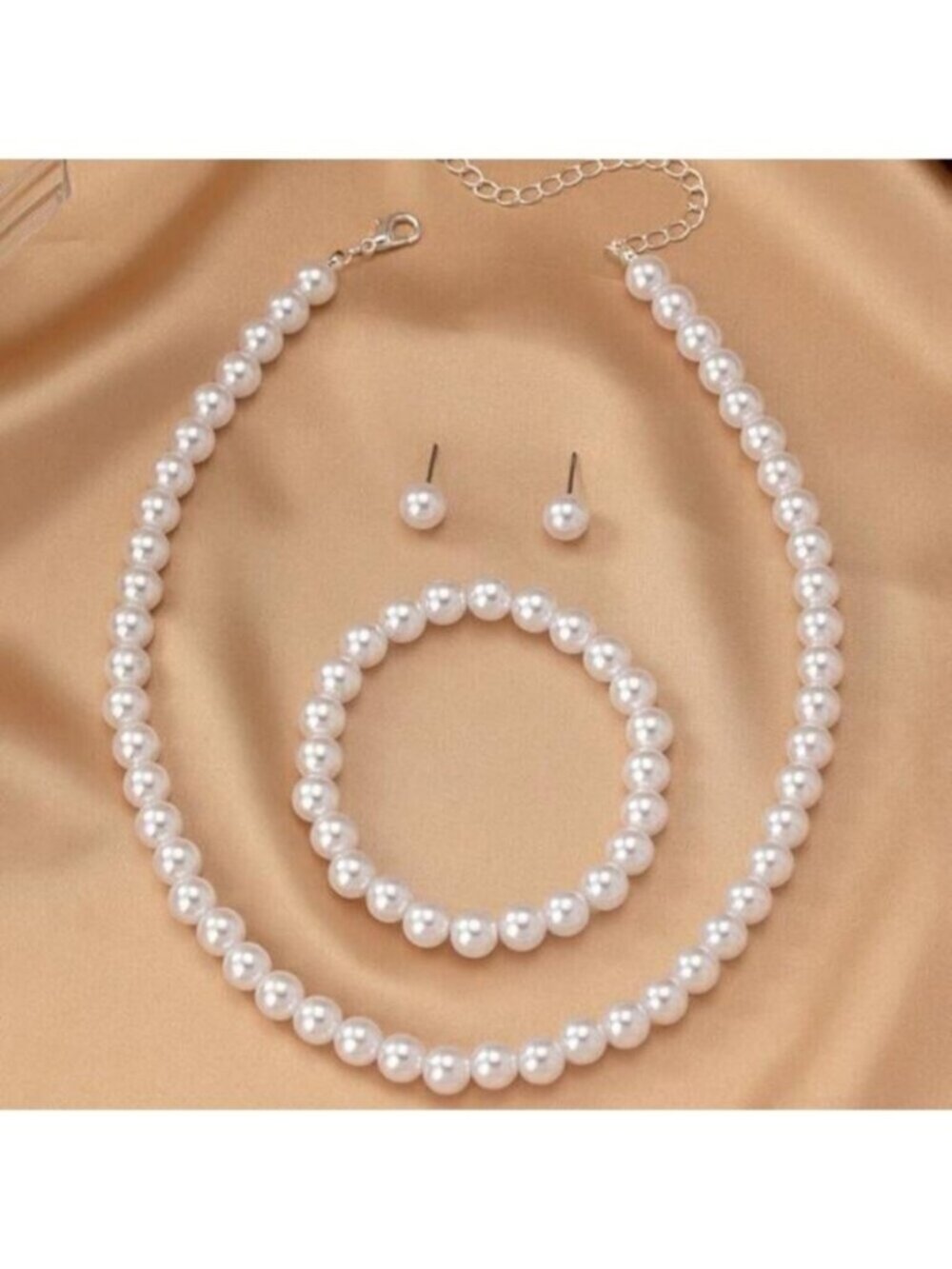 Akoya Pearl Jewelry Set with 925 Sterling Silver Clasp